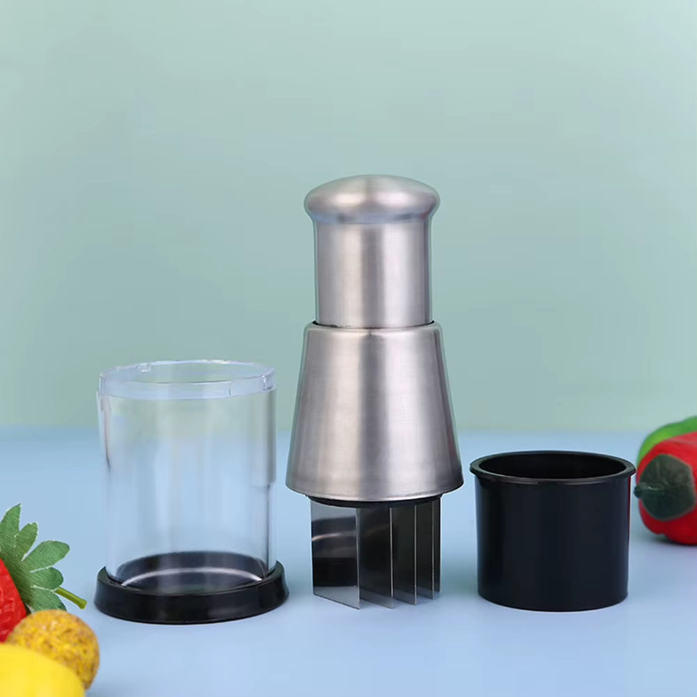 Stainless Steel Garlic Chopper Manual Press Garlic Crusher Kitchen Food Processor Vegetable Slicer for Garlic Onion Peppers Herb